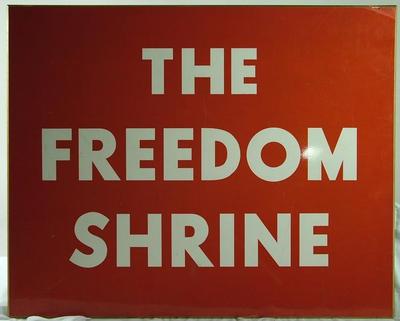 Sign 'the Freedom Shrine