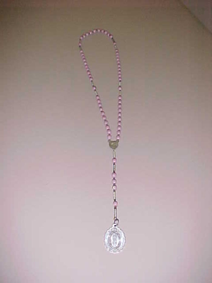Mexican Rosary, Pink Beads