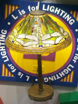 Tiffany Dragonfly Electric Table Lamp And Shade