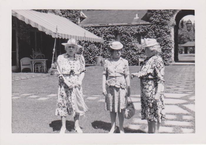 Photograph, Emma Voigt and Clara Voigt Hake with Miss Kramer