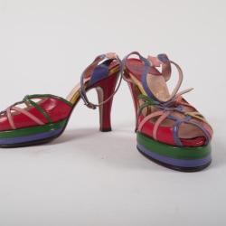 Shoes, Woman's Multi-colored Strappy Sandals