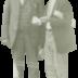 Two men standing in suits