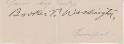 Autograph, Booker T. Washington