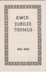 Booklet, "Kwoi Jubilee Tidings, 1910-1960"