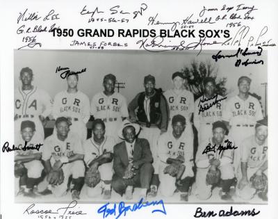 Photograph, Autographed, 1950 Grand Rapids Black Sox Black Baseball Team