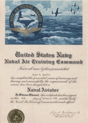 Certificate, U.S. Navy Naval Air Training Command