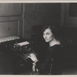 Photograph, woman and typewriter