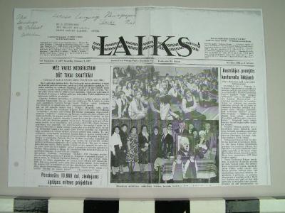 Reproduction Of 'laiks' Latvian-language Newspaper, Archival Collection #136