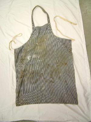 Work Apron, Blue And White Striped