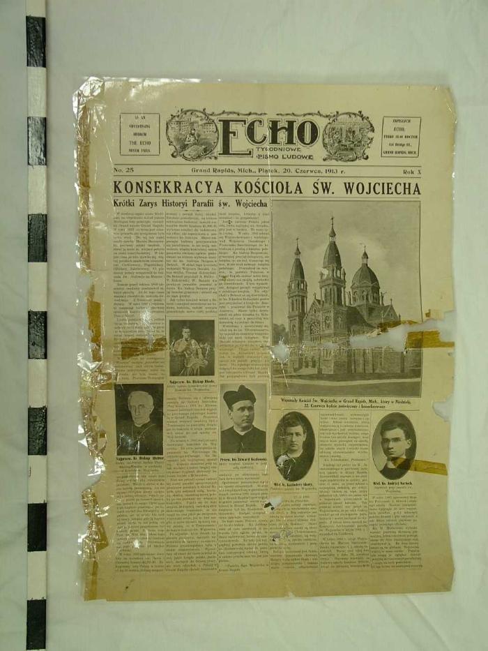 Reproduction Of Newspaper, The Echo, 20 June 1913, Grand Rapids Polish American Archival Collection #127