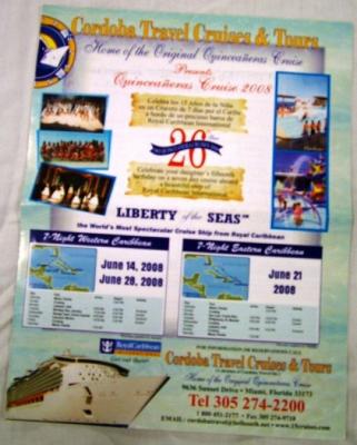 Reproduction Of Travel Brochure,cordoba Travel Cruises And Tours, Quinceanera Cruise 2008"