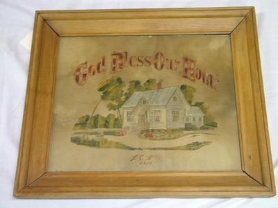 Needlework, Embroidery And Petit Point, 'god Bless Our Home'