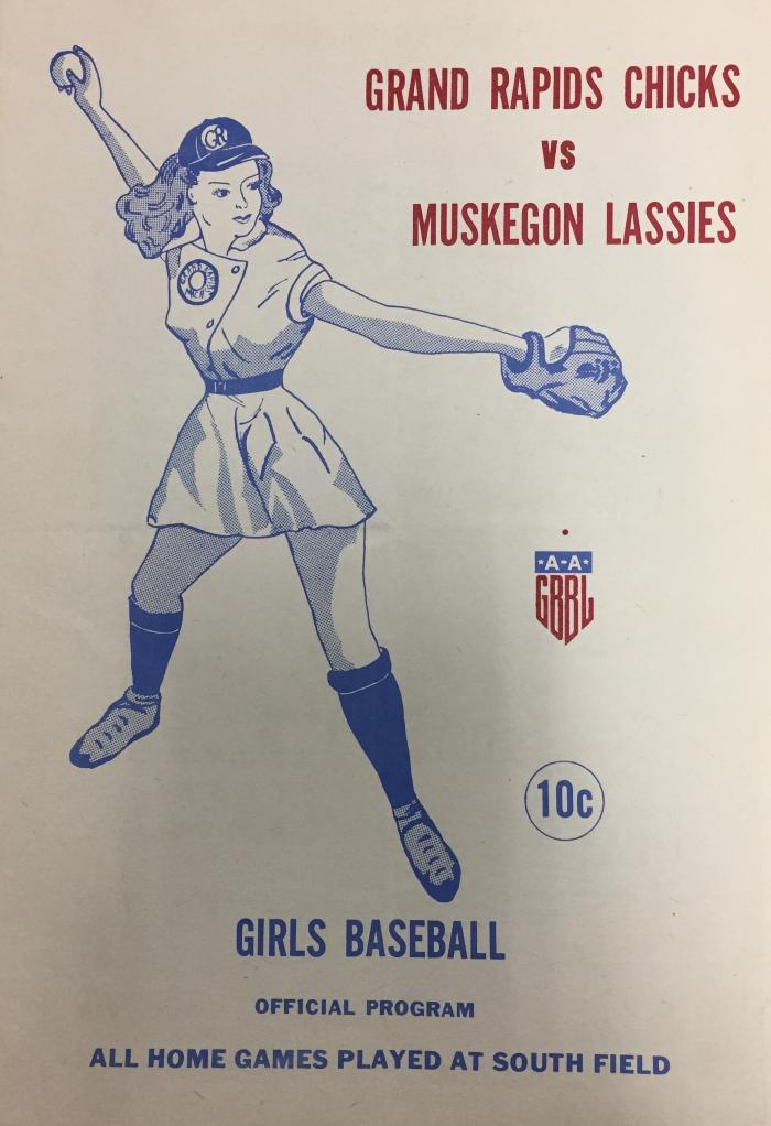 Program, 1948, Grand Rapids Chicks Vs Muskegon Lassies, Girls Baseball,  Official Program, All-american Girls Baseball League Archival Collection #66