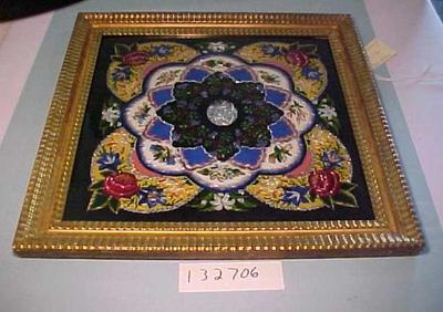 Framed Pearl Painting, A.K.A., Oriental Painting, Eglomise, Reverse Glass Painting