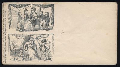 Civil War Envelope, Virginia in 1776 and Virginia in 1861