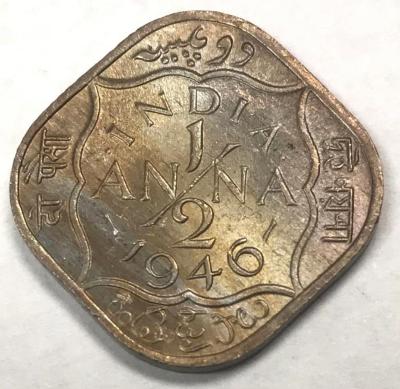 Coin, 1/2 Anna