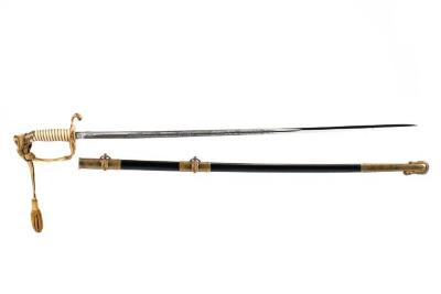 Sword With Leather Scabbard And Belt (3 Pcs.), Roger B. Chaffee Archive Collection #6