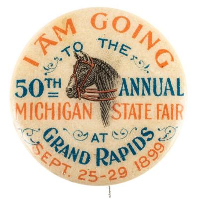 Pin-back Button, 50th Annual Michigan State Fair