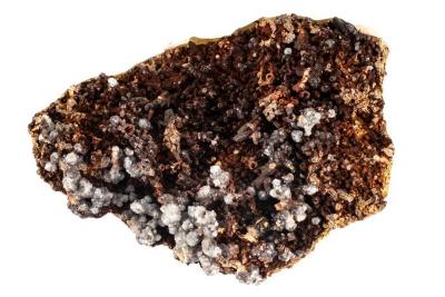 Calcite on Descloizite
