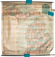 Map, 'scarborough's New Census Map Of Michigan ...'