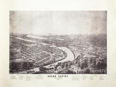 Aerial Photograph of Grand Rapids, 1874;Aerial Photograph of Grand Rapids, 1874 [Duplicate]