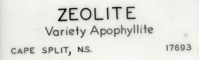 Zeolite V. Apophyllite