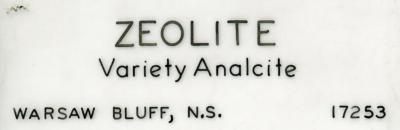 Zeolite V. Analcite