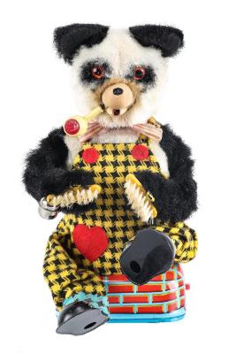 Smoking and Shoe Shining Panda Bear Mechanical Toy