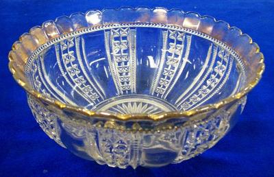 Bowl, Glass With Gold Trim