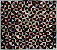Pieced Quilt Top, Log Cabin