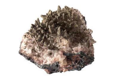 Pyrite on Calcite