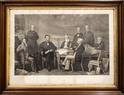 Print, Lithography, First Reading Of The Emancipation Proclamation  Before The Cabinets