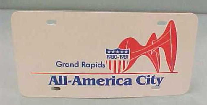 License Plate, Grand Rapids All-america City, 1980-81