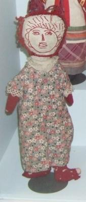 Handmade Rag Doll With Red Embroidered Face, Made For Roger B.  Chaffee By His Grandmother