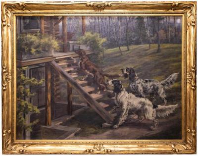 Painting, Hunting Dogs Returning Home