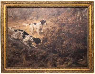 Painting, Two Hunting Dogs
