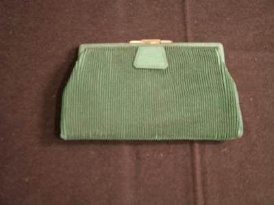 Purse, Green Pleated Clutch