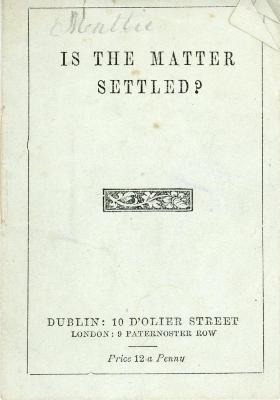 Pamphlet, Religious , 'Is The Matter Settled?'