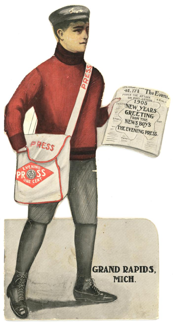 Souvenir, Calendar, '1905 New Years Greeting From The News Boys Of  The Evening Press'