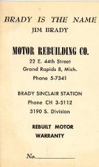 Warranty, Motor Rebuilding Co.