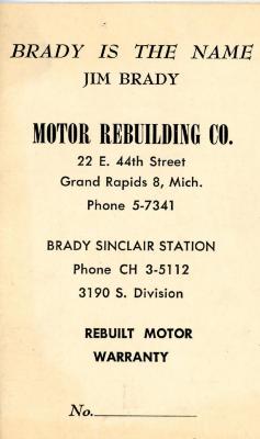 Warranty, Motor Rebuilding Co.