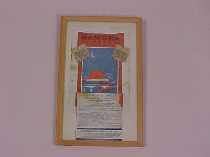Framed Ramona Theater Program' With Ticket Stubs