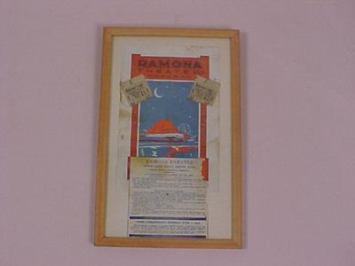 Framed Ramona Theater Program' With Ticket Stubs