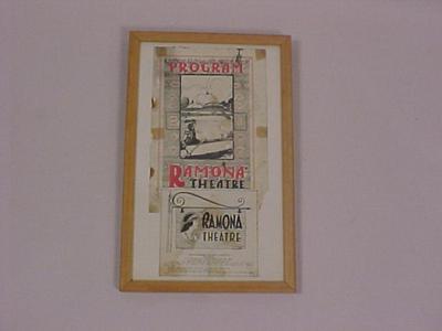 Framed Ramona Theater Program And List Of Prices