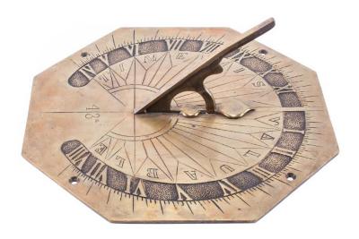Sundial, Hexagonal With Words,  Time Is Valuable