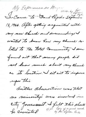 Speech, Lyman Parks 