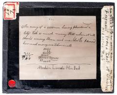 Lantern Slide, A Fragment of a Leaf from Lincoln's Exercise Book