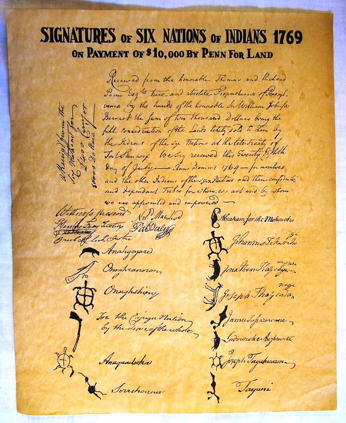 Document, Copy, Signatures Of Six Nations Of Indians...
