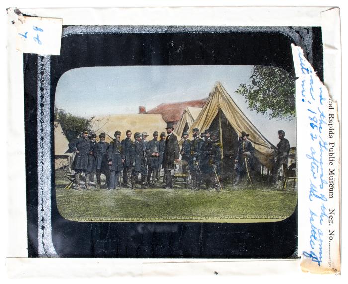 Lantern Slide, Lincoln and the Generals of the Army