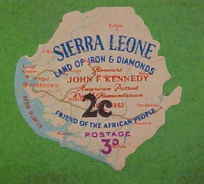 Stamp Shaped Like African Country Of Sierra Leone